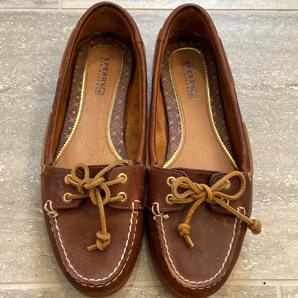 Brown Leather Sperry Top-Sider Moccasins, Size 8 - Picture 2 of 7